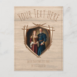 Cartão Postal Cavaleiro Casaco de Armas Medieval Vintage