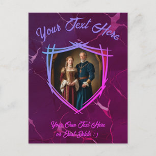 Cartão Postal Cavaleiro Casaco de Braços Medieval Dedicação Assa