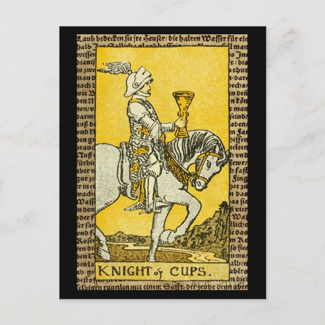 Cartão Postal Cavaleiro de Copas Tarot (Frente)