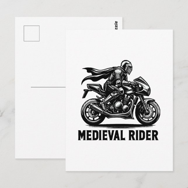 Cartão Postal Cavaleiro medieval (Frente/Verso)