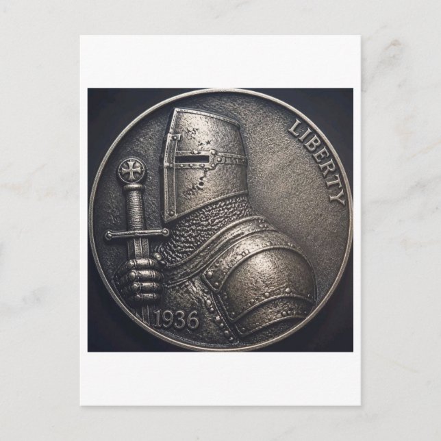 Cartão Postal Cavaleiro medieval.  (Frente)