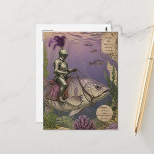 Cartão Postal Cavaleiro Oceânico Fantasia