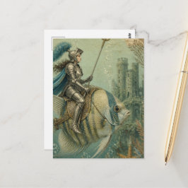 Cartão Postal Cavaleiro Peixe-Anjo Engraçado