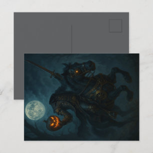Cartão Postal Cavaleiro Sem Cabeça de Horror Gótico Steampunk