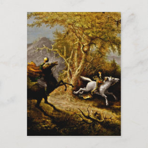 Cartão Postal Cavaleiro Sem Cabeça Perseguindo Crana De Ichabod