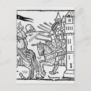 Cartão Postal Cavaleiros furiosos saem para lutar