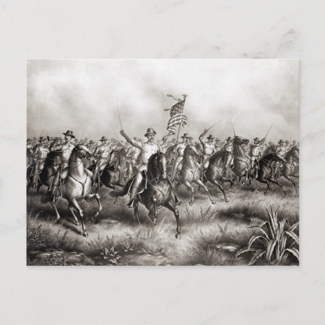 Cartão Postal Cavaleiros Rough: Coronel Theodore Roosevelt (Frente)