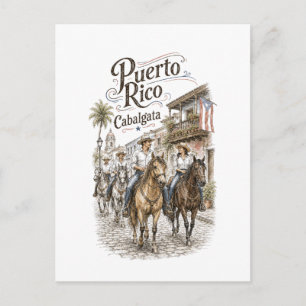 Cartão Postal Cavalgada Puerto Rico Passeio a Cavalo