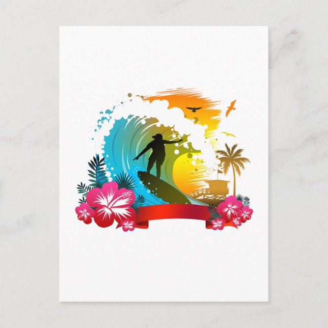 Cartão Postal Cavalgar a Onda (Frente)