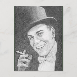 Cartão Postal Cavalheiro com cigarro desenhado a lápis em 2004
