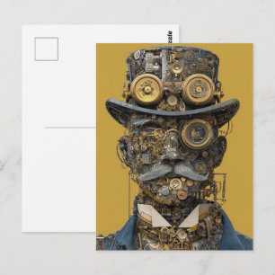 Cartão Postal Cavalheiro Mecânico Steampunk
