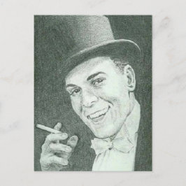 Cartão Postal Cavalheiro no Chapéu Fumando Cigarro