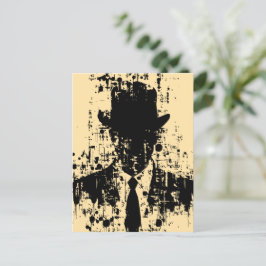 Cartão Postal Cavalheiro Sem Rosto: Elegância Abstrata