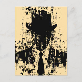 Cartão Postal Cavalheiro sem rosto: Elegância Abstrato