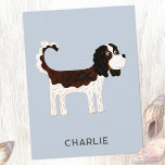 Cartão Postal Cavalier King Charles Spaniel Dog Personalizado<br><div class="desc">Design de cão do Cavaleiro do Rei Charles Spaniel,  um Tricolor bonito e cavalheiro,  para trazer um sorriso a qualquer amante de os animais. Arte original de Nic Squirrell. Altere o nome ou texto a ser personalizado.</div>