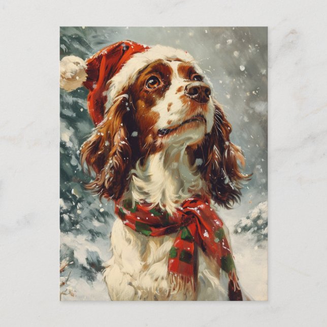 Cartão Postal Cavalier King Charles Spaniel Natal (Frente)