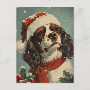 Cartão Postal Cavalier King Charles Spaniel Natal