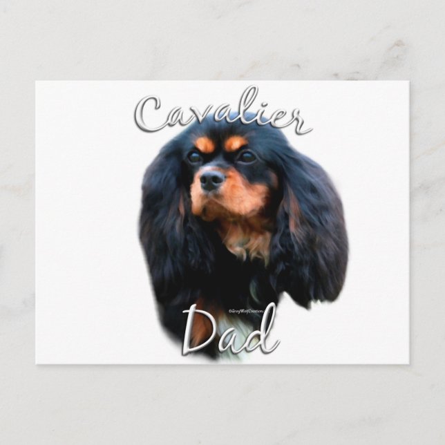 Cartão Postal Cavalier King Charles Spaniel Pai 2 (Frente)