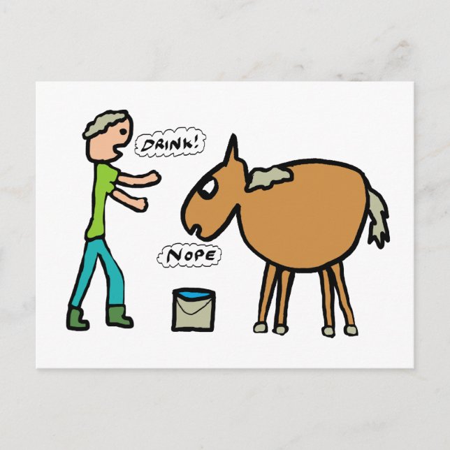 Cartão Postal Cavalo a Água (Frente)