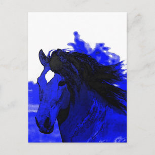 Cartão Postal Cavalo Azul