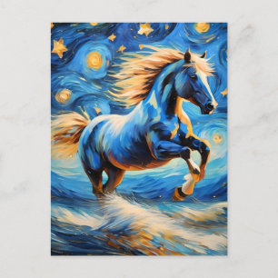 Cartão Postal Cavalo Azul