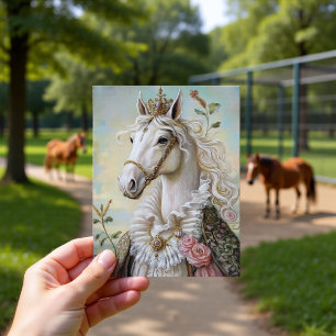 Cartão Postal Cavalo Barroco Desenho de Retrato de Guerra Real