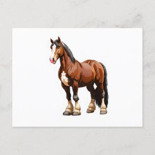 Cartão Postal Cavalo Clydesdale