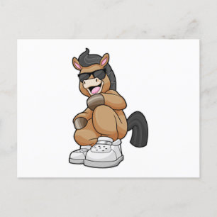 Cartão Postal Cavalo com grandes Calçados