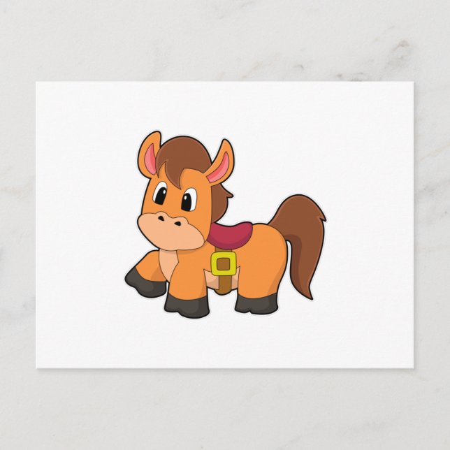 Cartão Postal Cavalo com sela (Frente)