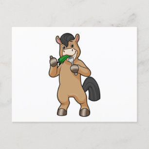 Cartão Postal Cavalo Comendo Vegano