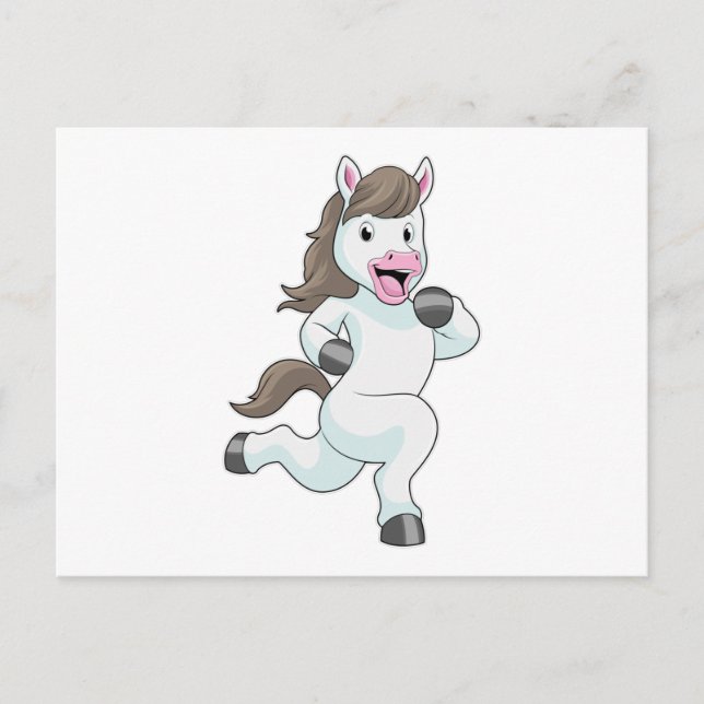 Cartão Postal Cavalo como Corredor na Corrida (Frente)