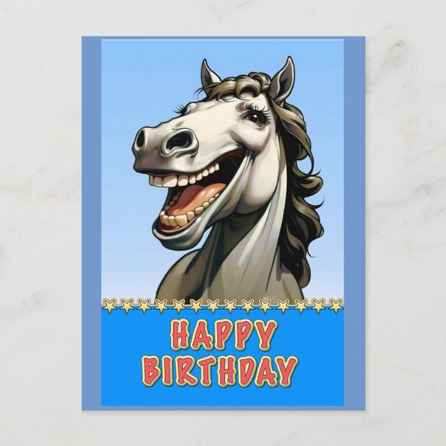 Cartão Postal cavalo de aniversário (Frente)