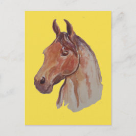 Cartão Postal Cavalo de baía em amarelo