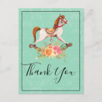 Cavalo de Balanço Vintage e Agradecimento com Buqu