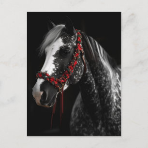 Cartão Postal Cavalo de Bridle de Natal