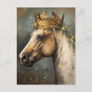 Cartão Postal Cavalo de conto de fadas numa Coroa