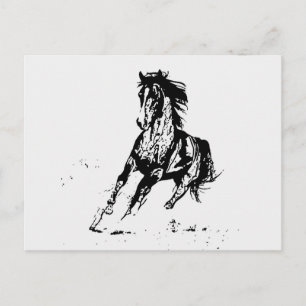 Cartão Postal Cavalo de Desenho em Quadrinhos