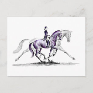 Cartão Postal Cavalo de Dressage em Trot Piaffe