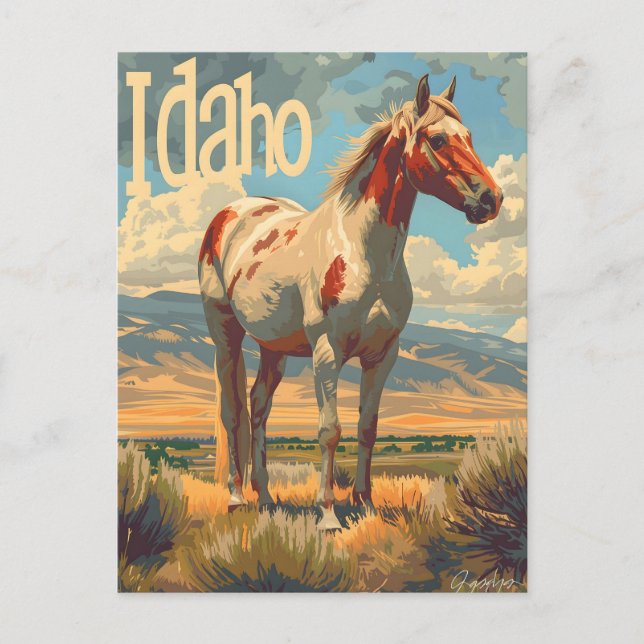 Cartão Postal Cavalo de Idaho Appaloosa (Frente)
