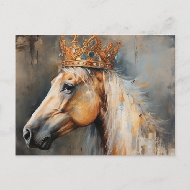 Cartão Postal Cavalo de Palomino com Coroa (Frente)