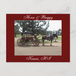 Cartão Postal Cavalo e Buggy, Kauai, HI