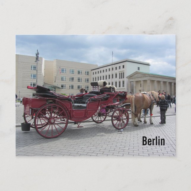 Cartão Postal Cavalo e carruagem em Berlim (Frente)
