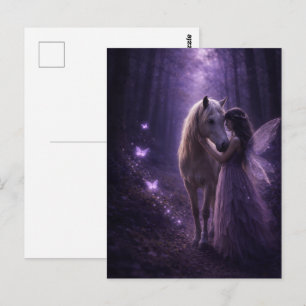 Cartão Postal Cavalo e Garota Mágicos