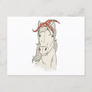 Cartão Postal Cavalo em Bandana