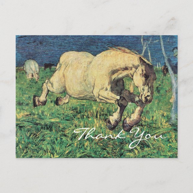 Cartão Postal Cavalo Galopado por Giovanni Segantini (Frente)