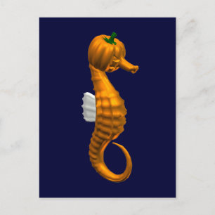 Cartão Postal Cavalo-marinho engraçado de Halloween