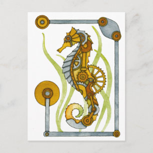 Cartão Postal Cavalo-Marinho Steampunk