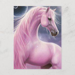 Cartão Postal Cavalo Rosa