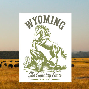 Cartão Postal Cavalo Saltador do Estado da Igualdade de Wyoming