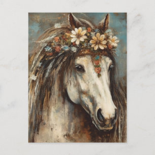Cartão Postal Cavalo usando uma coroa